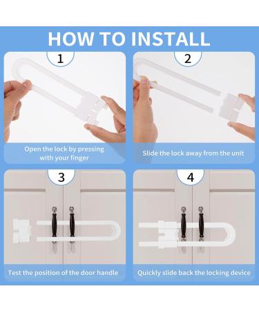 6 Pcs U-Shaped Child Safety Cabinet Locks Baby Proof Adjustable Locks for Drawers, Closets, Cupboards - Buy Online on GoSupps.com