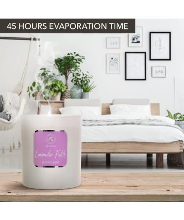 Premium Lavender Aromatherapy Candle - 200g Soy Wax 45-Hour Burn Time Natural Lavender Oil Beautiful Glass Design - Perfect for Home Fragrance - Buy Online on GoSupps.com