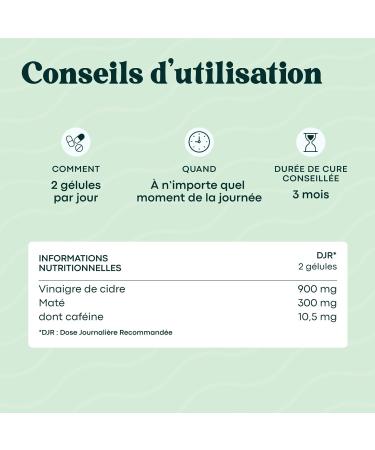 Apple Cider Vinegar with Mate - Support for Metabolism and Drainage 60 Vegetable Capsules 1 Month Cure Made in France Essentials by Novoma - Buy Online on GoSupps.com