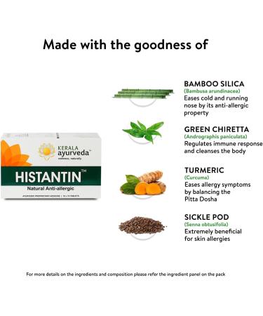 Nutranix Histantin Tablet | Anti-Allergic Ayurvedic Formula | Non-Drowsy Relief for Seasonal Allergies | Amla, Turmeric, Guduchi | 100 Tablets - Buy Online on GoSupps.com