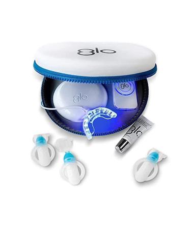 GLO Science  GLO Classic Brilliant Teeth Whitening Device Kit with Patented Warming Mouthpiece and Blue LED Light Technology  Designed for Sensitive Teeth, White Device