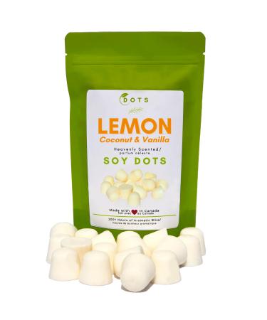 Lemon Coconut Vanilla Scented Wax Melt Soy DOTS-200+ Hours of Canadian-Made Aromatic Bliss-Eco Responsible Candle Rice Paper Pouches Reduce Plastic Waste-Use in Your Favourite Candle Wax Melter