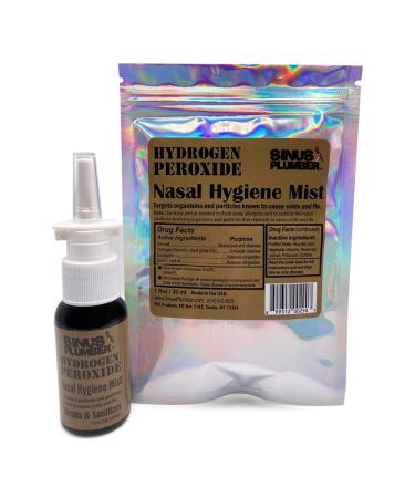 Sinus Plumber Hydrogen Peroxide Nasal Hygiene Mist - Deep Cleans Nose   Airborne Particles - Cold and Flu Defense