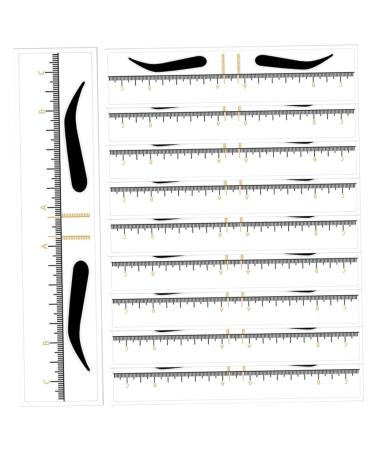 Mobestech 10pcs Eyebrow Positioning Ruler Transparent Ruler Brow Stencil Brow Ruler Shape Tool Scale Supplies