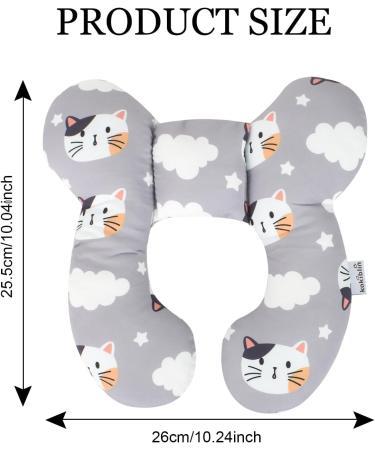 ZYFC Baby Travel Pillow - Infant Car Seat Head & Neck Support | Cute Cartoon Headrest for Pushchair, Stroller, Plane | Soft Newborn Sleeping Cushion - Buy Online on GoSupps.com