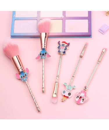 Interstellar Baby Makeup Brushes Set - 5Pcs Stitch Theme Cosmetic Brushes for Young Girls & Women - Premium Pink Gift - Buy Online on GoSupps.com