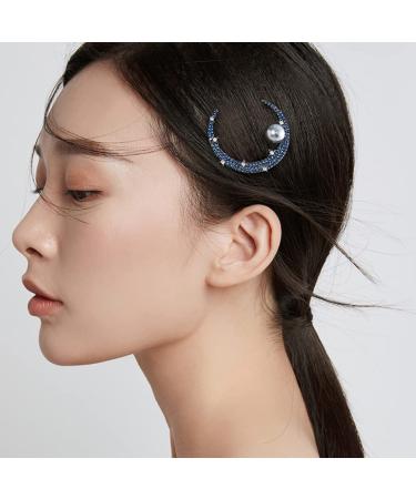 Lurrose Vintage Moon Pearl Rhinestone Hair Clip - Elegant Claw Hair Jewelry for Weddings & Special Occasions | Perfect for Girls & Women - Buy Online on GoSupps.com