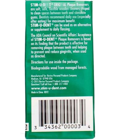 The Natural Dentist Stim-U-Dent Original Plaque Removers Mint 100 Ct - Gentle Dental Picks for Plaque Removal - Buy Online on GoSupps.com