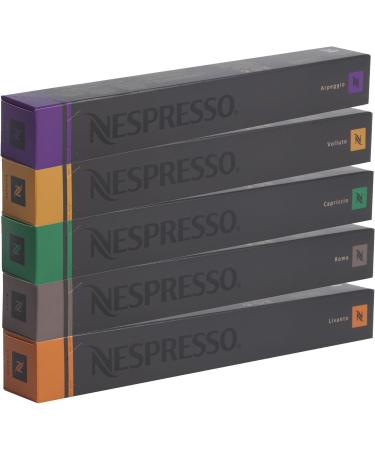 Nespresso NESPRESSO Espresso Assortment of 50 Capsules - 10 Volluto Capsules 10 Livanto 10 Capriccio Capsules 10 Rome Capsules 10 Arpeggio Capsules
