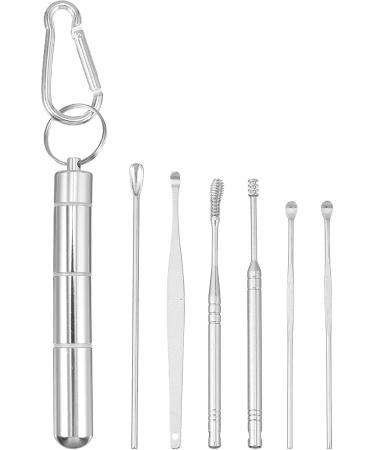 7pcs Ear Wax Removal Tool Set - Stainless Steel Ear Pick Suit for Effective Ear Cleaning - Earwax Picker & Spoon for Household Use - Buy Online on GoSupps.com