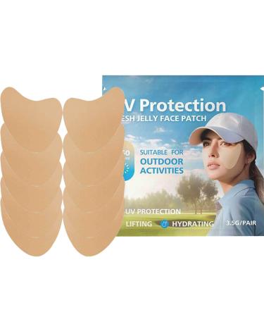 Patch solaire pour le visage Golf Patchs solaires pour le visage - Patch de protection solaire faciale 5 paires | Patchs de golf faciaux UV transparents patch solaire de protection ext rieure du visa