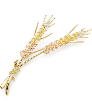 Pin Jewelry Gifts for Women Ladies Fashion Accessories Ladies Elegant Crystal Wheat Brooch Wheat Shape Party Banquet Brooch Brooches & Pins - Buy Online on GoSupps.com
