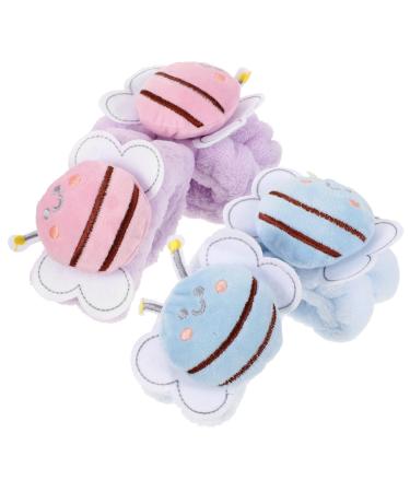Mikinona 4pi ces Bracelets De Lavage Visage Abeille Serviettes De Poignet Pour Spa Confortables Et Pratiques Pour Absorber Humidit