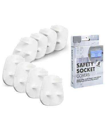 8 Safety Socket Covers Perfect for Home Proofing from Curious Minds White Plug Covers Child Proof Plug Socket Protectors Guards Electrical Outlets Very Difficult for Your Child to Remove