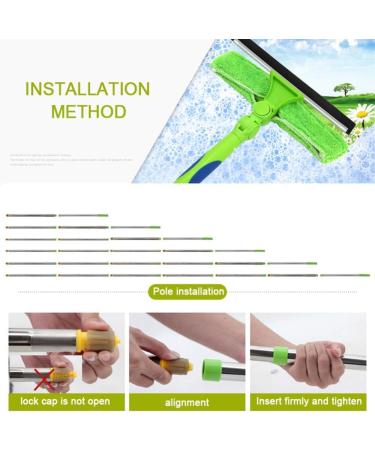 Cleaning Kit with Extension Pole Teleswindow Cleaner with Squeegees Microfiber Feather Duster Reinforced Extension Pole High Altitude Glass Cleaning/9M - Buy Online on GoSupps.com