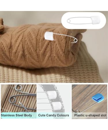 Ruidee 50 Pcs Diaper Pins Nappy Pins - White Plastic Safety Pins with Safe Locking - Buy Online on GoSupps.com