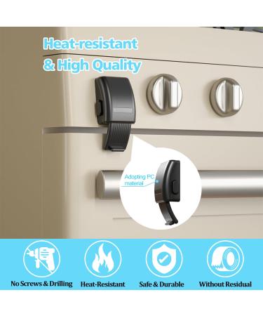 Tenmetre Child-Proof Oven Door Lock - Heat-Resistant No Drilling Safety Lock for Toddlers & Babies - Black - Buy Online on GoSupps.com