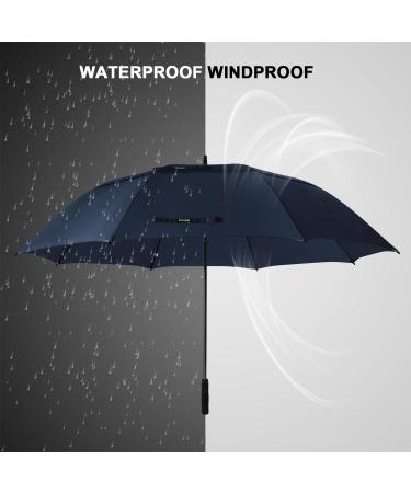 Prospo 72 Inch Windproof Golf Umbrella - Navy Blue XL | Automatic Open, Double Canopy, Vented & Waterproof Stick Umbrella for Men and Family - Buy Online on GoSupps.com