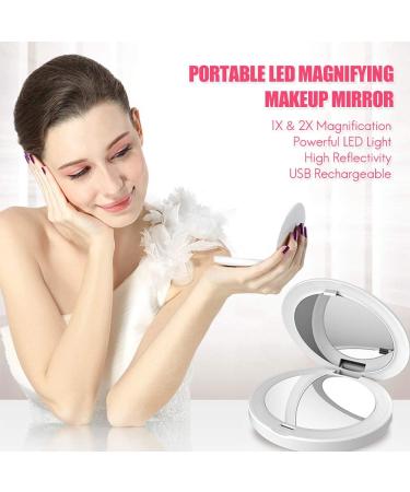 TOUCHBeauty Rechargeable Makeup Mirror with Light | 1x/2x Magnification | Compact & Ultrathin for Travel - Buy Online on GoSupps.com