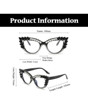 Shop Vintage Cat Eye Blue Light Filter Glasses for Women | Rhinestone Retro UV Protection - Buy Online on GoSupps.com