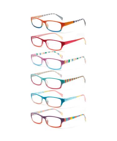 COJWIS 6 pack reading glasses blue light filter glasses for women spring hinge reading aid glare-free UV glasses reading glasses multicolored 1.5 x - Buy Online on GoSupps.com