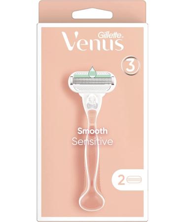 Gillette Venus Smooth Sensitive Women's Razor 2 Blades with 3 Curved Blades for a Smooth Shave - Buy Online on GoSupps.com