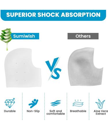 3 Pairs Silicone Heel Protectors with Aloe Vera - Sumiwish Gel Heel Pads for Cracked Heels Plantar Fasciitis & Achilles Tendonitis - Comfortable Relief for Men & Women - Buy Online on GoSupps.com