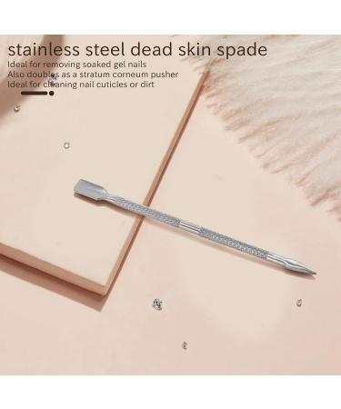 Cuticle Pusher UV Tool Nail Art Cuticle Trimmer (4 Pieces Silver) - Buy Online on GoSupps.com