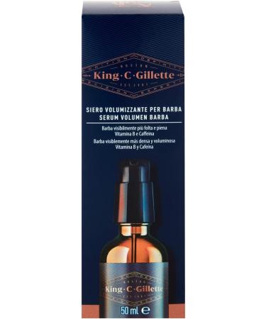 King C. Gillette Beard Volumizing Serum for Men with Vitamin B Complex and Caffeine 50ml Gift Idea for Men - Buy Online on GoSupps.com