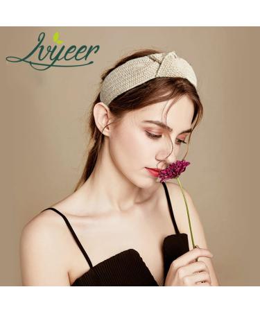 Lvyeer 2 Piece Raffia Knotted Headband Set for Women - Boho Style Summer Hair Accessories (2 Piece-A) - Buy Online on GoSupps.com