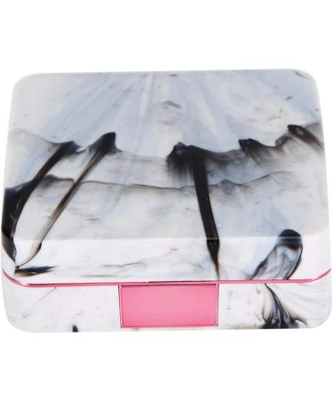 Rankomu Portable Contact Lens Case - Stylish Marble Mirror Design Square Shape Rose Red - Ideal for Travel & Daily Use - Buy Online on GoSupps.com