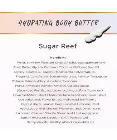 LALICIOUS Sugar Reef Body Butter - Hydrating Body Moisturizer with Shea Butter Cucumber Extract & Apricot Oil No Parabens (8 Ounces) - Buy Online on GoSupps.com