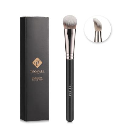 TEOYALL Angled Contour Brush Synthetic Concealer Brush for Blending Setting Buffing with Liquid Cream and Powder Cosmetic (Angled Brush)