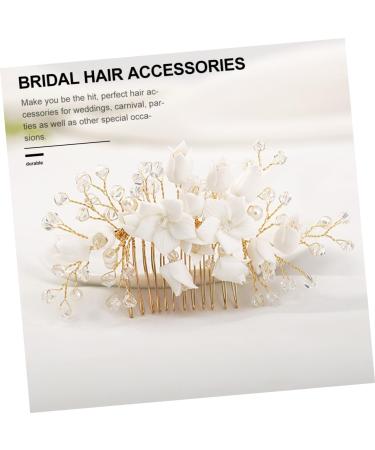 Ipetboom Wedding Hair Comb Bridal Hair Comb White Zinc Alloy Wedding Bride Wedding Hair Piece - Buy Online on GoSupps.com