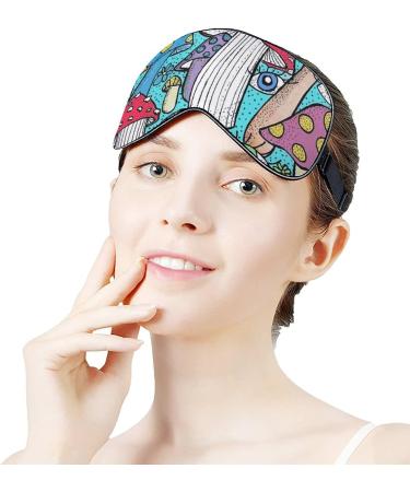 AMRANDOM Silk Psychedelic Mushrooms Eye Mask - 3D Sleep Mask for Travel and Shift Work - Elastic Band - Pattern 98 - 1 Count - Buy Online on GoSupps.com