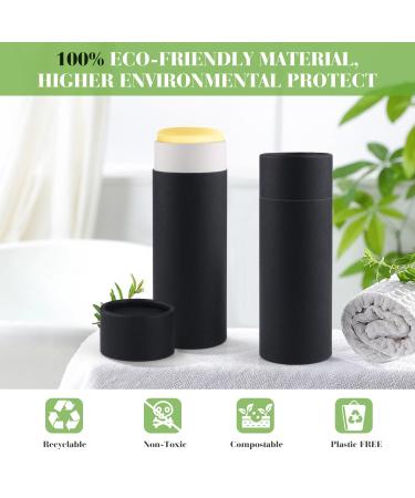 Furnido 10 Pcs 2 oz Cardboard Deodorant Containers Push-Up Style Top-Fill Empty Kraft Paperboard Tubes Lip Balm Containers Compostable Round Body Lotion Sticks Tube DIY Homemade Lip Balm Holder Black - Buy Online on GoSupps.com