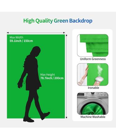 Hemmotop 5x6.5ft Green Screen Backdrop Kit for Photography, Chromakey Virtual Background for Zoom & YouTube - Includes Stand, Sheet, and 5 Clamps - Buy Online on GoSupps.com