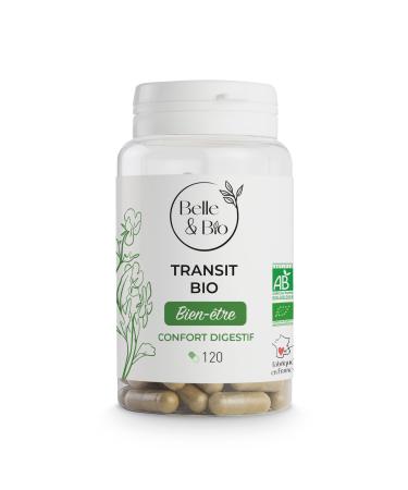 DIGESTION & FLUID INTESTINAL TRANSIT - Transit ORGANIC - Plum, Licorice and Marshmallow certified Organic - 120 capsules - BELLE&BIO Food Supplement - Made in France