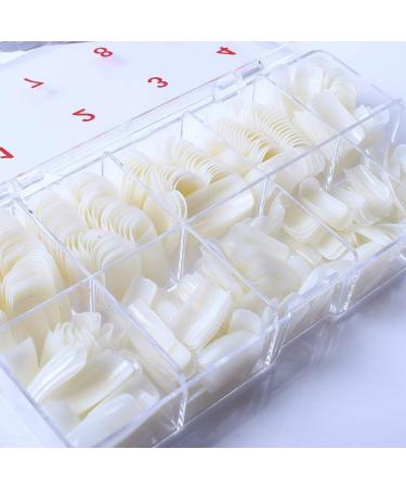 Xiton nail tips artificial nails 500 pieces full cover natural wrong nails fake tips with box artificial fingernails art acrylic manicure gel for nail studios diy nail art