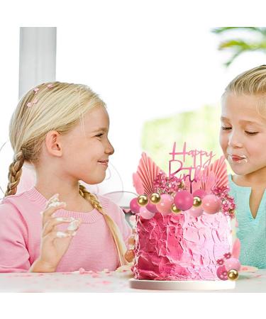 29PCS Pink Boho Flower Cake Decoration Balloon Flowers Cake Decoration Paper Palm Fan Cake Topper Mini Balloon Cake DIY Cake Decoration for Birthday Party Wedding Party - Buy Online on GoSupps.com