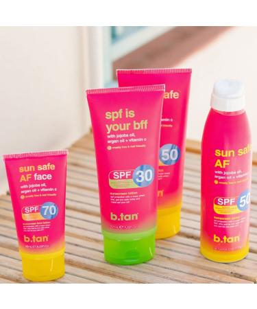 b.tan Sunscreen Spray SPF 50 | Hydrating Sun Safe AF Body Spray | Vegan & Cruelty Free | 7 Fl Oz - Buy Online on GoSupps.com
