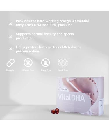 Zita West Vital DHA with Omega 3 | Prenatal Vitamin for Fertility, Pregnancy, and Breastfeeding | 60 Capsules - Buy Online on GoSupps.com