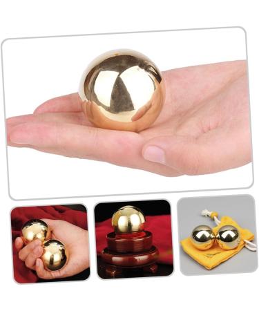 Housoutil Brass Hand Massage Balls - 2-Pack Gymnastics Foot & Wrist Metal Balls for Relaxation & Pain Relief - Smooth & Durable - Buy Online on GoSupps.com