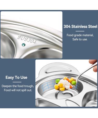 Divided Stainless Steel Children's Plates | 3-Part Baby & Toddler Plates - 22x19cm - Buy Online on GoSupps.com