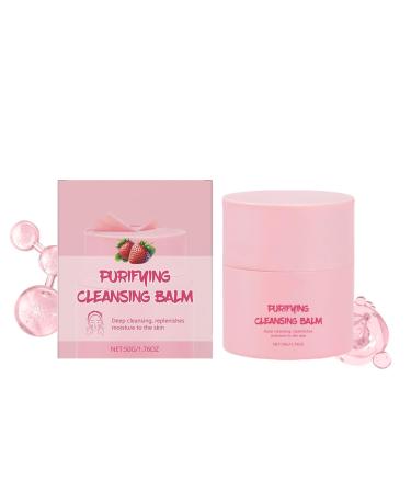 Baume nettoyant purifiant la fraise - mulsion rapide parfum frais d maquillant tout-en-un 50 ml