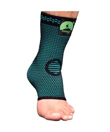 ECOPOWER SPORTS Ankle Support Ankle Brace Compression For Ligament Damage and Plantar Fasciitis Elastic Ankle Support For Arthritis Achilles Tendonitis Strain Fatigue 1 unit- Green-L L (Pack of 1) Green Emerald - Buy Online on GoSupps.com