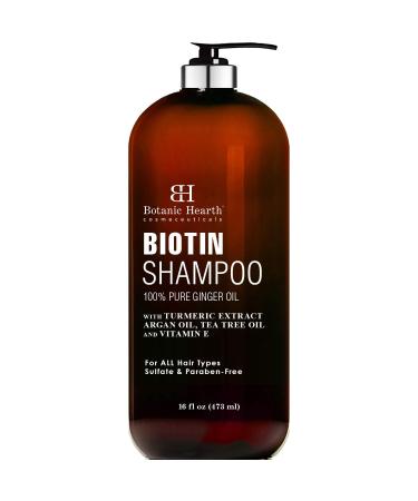 BOTANIC HEARTH Biotin Shampoo with Ginger Oil & Keratin - for Hair Loss and Thinning Hair - Promotes Hair Growth, Sulfate & Paraben Free, for Men and Women - 16 fl oz