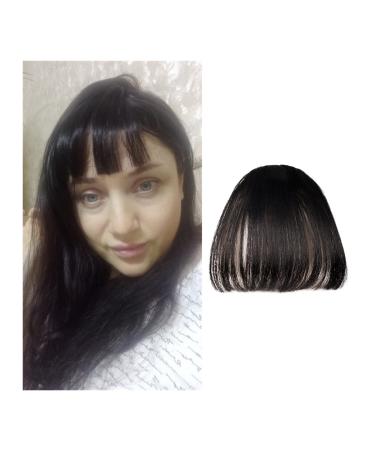 Bangs Clip in Bangs Fake Invisible Synthetic Bangs Front Fringes One Piece Straight Clip in Hair pieces Hair Extensions 3D-neat Flat Air Bangs Fake Hair Accessories for Women Curved Bangs for Daily 2 pcs K20 2#