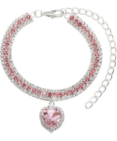 Clicitina Cat Collar & Dog Hinge Chain - Metal Necklace for Small & Medium Dogs | Anti-Coat Chain Pet Accessories - Qin99 (Pink S) - Buy Online on GoSupps.com