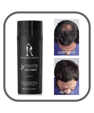 Black Hair Fibers - Extra Large 27.5g Bottle | Hair Building Fibers with Biotin for Thinning Hair & Bald Spots | Long Lasting & Undetectable Solution - Buy Online on GoSupps.com